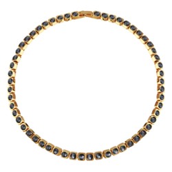 Колье Теннис (кристаллы SW темно-серые 4мм; покрытие золото) 36-39см, Есть комплект