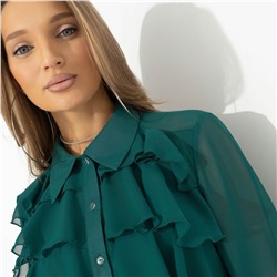 Блуза на пуговицах, Гипнотический стиль (зеленая)