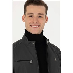 Erkek Antrasit Deri Ceket