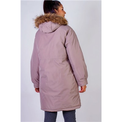 Зимняя парка удлиненная, с капюшоном натуральный мех арт. 619