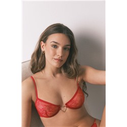 Sujetador sin relleno encaje rojo PRETTY
