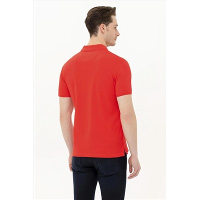 Erkek Kırmızı Basic Polo Yaka Tişört