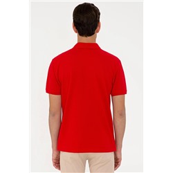 Erkek Kırmızı Basic Polo Yaka Tişört