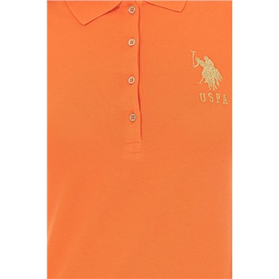Kadın Turuncu Basic Polo Yaka Tişört