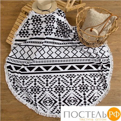 Полотенце пляжное круглое Этель "Этника", d150 см,100%п/э, 330 гр/м 2, 5539145