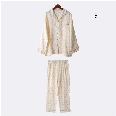 Kомфортная хлопковая двухслойная марлевая женская пижама