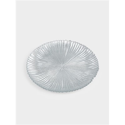 Тарелка обеденная, 28 см, стекло Р, серебристая, Avila