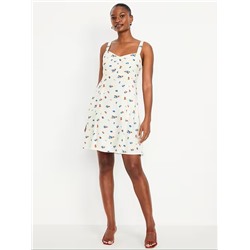 Fit & Flare Crepe Floral Mini Dress