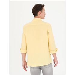 Sarı Regular Fit Uzun Kollu Gömlek