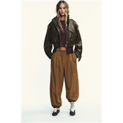 NYLON BALLOON TROUSERS WITH ELASTICATED CUFFS