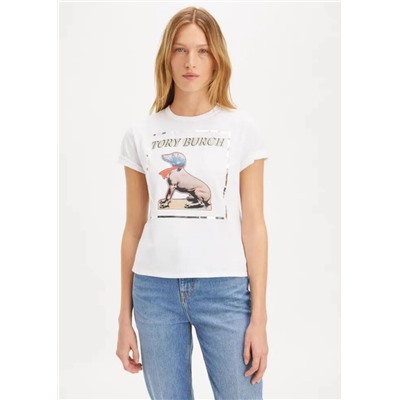 Женская хлопковая футболка ТОРИ БЕРЧ