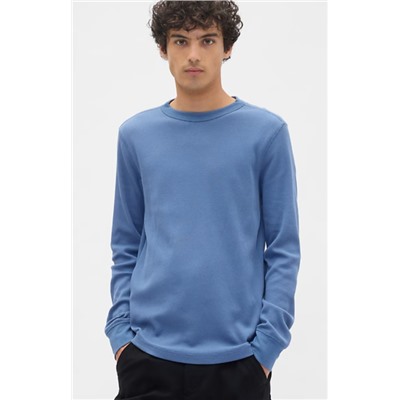 Waffle-Knit Crewneck T-Shirt