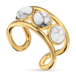 Кольцо Самоцветы (бирюза белая; покрытие золото), Есть комплект