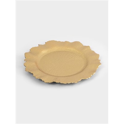 Тарелка подстановочная, 33 см, пластик, золотистая, Iceberg