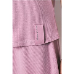 Pijama corto textura waffle rosa