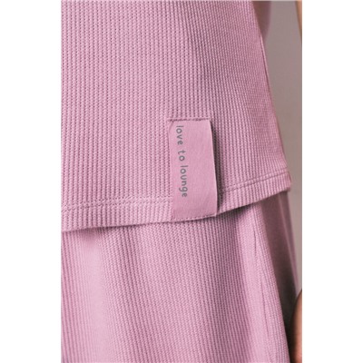 Pijama corto textura waffle rosa