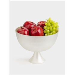 Ваза для фруктов, 24х18 см, на ножке, стекло, молочная/шампань, Marbella