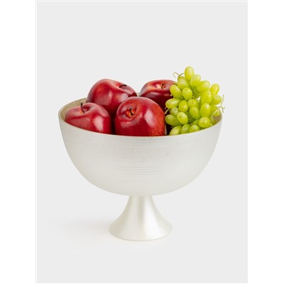 Ваза для фруктов, 24х18 см, на ножке, стекло, молочная/шампань, Marbella
