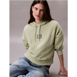 New Arrival Fleece Logo Patch Cropped Hoodie