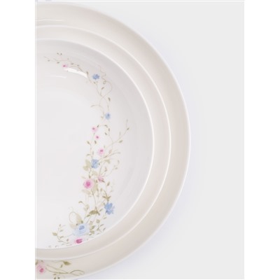 Сервиз обеденный, 6 перс, 18 пр, фарфор F, белый, Цветы, Gentle garden