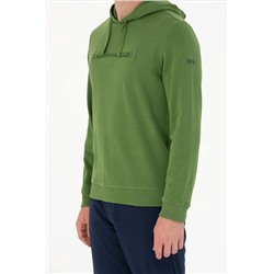 Erkek Yeşil Kapüşonlu Sweatshirt