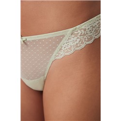 Tanga clásico plumeti encaje verde