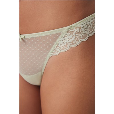 Tanga clásico plumeti encaje verde