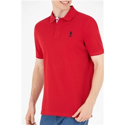 Erkek Kırmızı Basic Polo Yaka Tişört