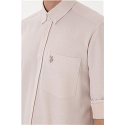 Erkek Camel Regular Fit Cepli Gömlek