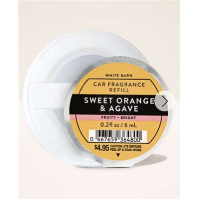 Sweet Orange & Agave Car Fragrance Refill