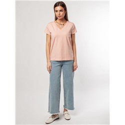 Футболка из премиального хлопка с V-образным вырезом