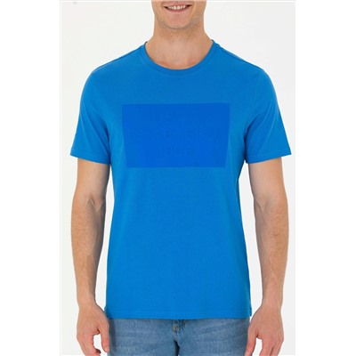 Erkek Saks Bisiklet Yaka Tişört