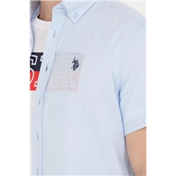 Erkek Açık Mavi Kısa Kollu Gömlek