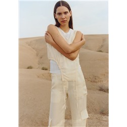 Top semitransparente fruncido lateral