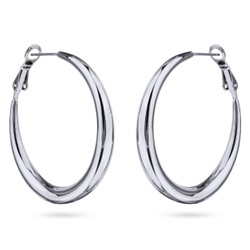 Серьги Конго (покрытие родий), Есть комплект