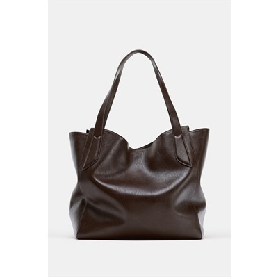 MAXI SHOPPER BAG WITH HANDLE DETAIL