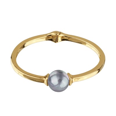 Браслет (Майорка серо-голубая 16мм; покрытие золото), Есть комплект