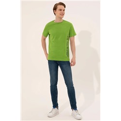 Erkek Elma Yeşili Bisiklet Yaka Tişört