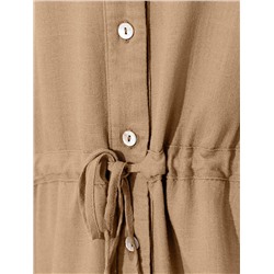 Свободная блузка с кулиской на талии изо льна с вискозой