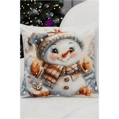 Наволочка декоративная новогодняя 2 шт 3D эффект велюр