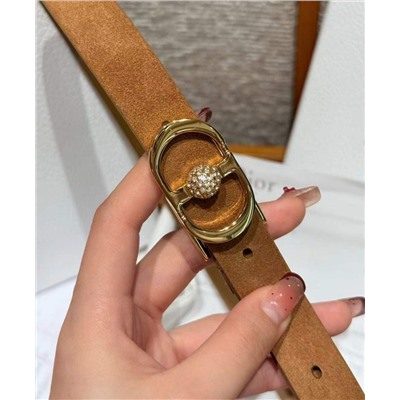 Женский ремень из натуральной замши с красивыми стразами на порядке   DIO*R  Montaign*e Juli*e