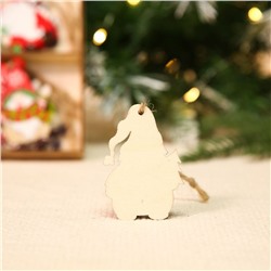 Подарочная коробочка с деревянными новогодними украшениями ( набор12 шт)