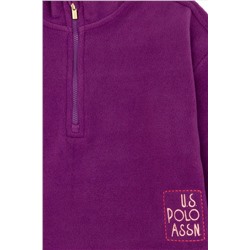 Kız Çocuk Violet Polarlı Polo Yaka Sweatshirt