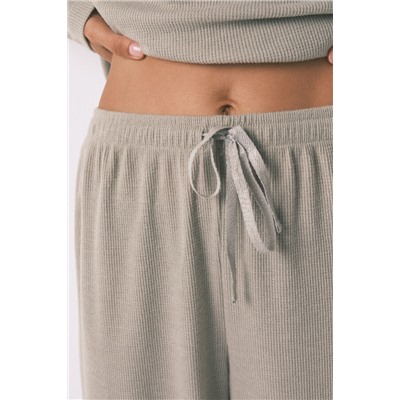 Pijama largo textura waffle verde