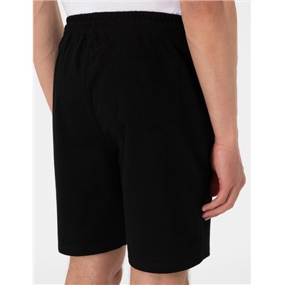 Siyah Regular Fit Örme Şort