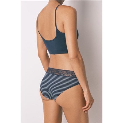 Braga ancha algodón estampada azul