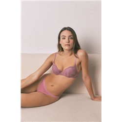 Braga clásica encaje y terciopelo rosa