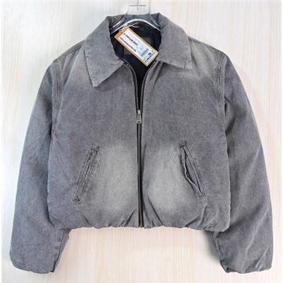 Куртка из выстиранного и потертого денима из хлопка