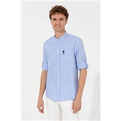 Erkek Mavi Uzun Kollu Gömlek