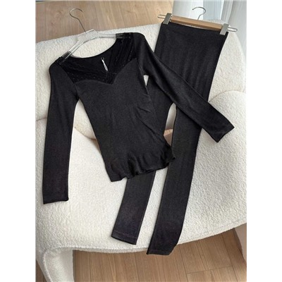 Очень утонченный женский термокомплект с кружевом   L*A PERL*A